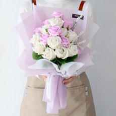 MORIANN 高雅浪漫玫瑰肥皂花束, 淺紫色, 1把