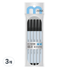 문화연필 수성 사인펜 5p, 검정, 3개