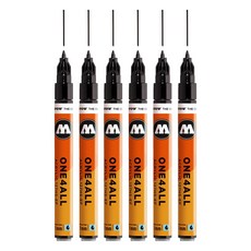 MOLOTOW One4All 壓克力麥克筆 1mm 127HS 180 信號黑, 1色, 6個