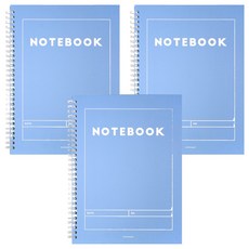 POPO FANCY 亮點彩色筆記本, 天藍色, 3個
