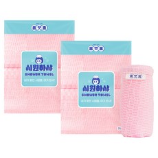 Homaethom Syeonhasya 雙層編織硬質沐浴巾, 2個, 2入, 粉紅色