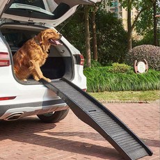 寵物SUV車用4段折疊式防滑階梯, 黑色
