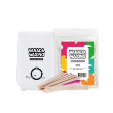VANADA WAXING 迷你熱蠟機 VA-WH300+美體蠟豆 201號款+木質抹刀組, 1組, 150g