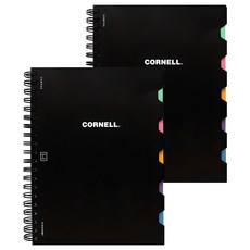 Pinkfoot Campus Cornell附索引標籤筆記本, 黑色, 2本