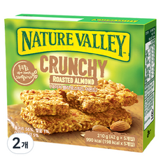 NATURE VALLEY 天然谷 香脆格蘭諾拉麥片棒 烤杏仁口味, 42g, 10入