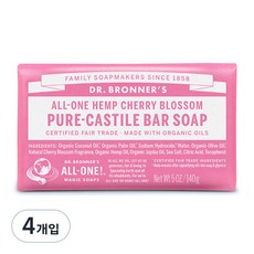 닥터브로너스 체리 블라썸 퓨어 캐스틸 바 솝, 140g, 4개입