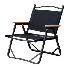 AMOS 亞摩斯 鋁合金折疊櫸木扶手露營椅 YAW017BK 55 x 54 x 61cm 2.2kg, 黑色, 1個