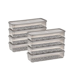 Thx Soyoon 冷凍庫專用密封容器 3號 透明灰, 1入, 8個