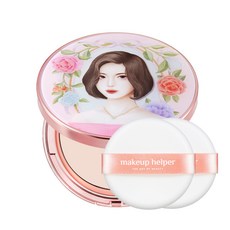 makeup helper Best Art Edition系列經典持效蜜粉餅 Lovely Rachel 25g+專用粉撲, 21 Light Pink, 1組