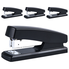 優良選品 簡約辦公用品 釘書機, 黑色, 4個