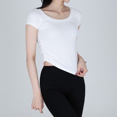 MarketA 女款瑜珈開衩簡約短袖T恤