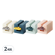 리얼피키 다용도 스탠드 치약 튜브 디스펜서 4종세트, 2세트, 화이트, 딥그린, 민트, 핑크