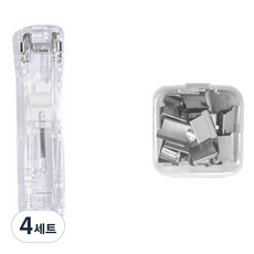 모닝셀러 투명 푸시 클립 심플 + 핀 50p 세트, 4세트