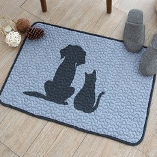 amante 棉質印花輕薄防滑地墊, 深灰色