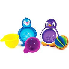 먼치킨 펭귄친구 바가지 목욕놀이 완구 5p 세트, 혼합 색상, 1개
