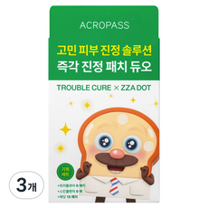 아크로패스 브레드이발소 트러블큐어 마이크로콘 패치 x 짜닷 진정 패치 듀오, 3개, 1개입