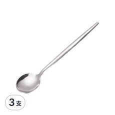 邸家本舖 304不鏽鋼歐風純色餐具 茶勺-銀色, 3支