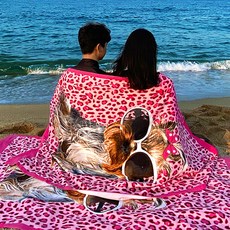 K2Nine 情侶沙灘浴巾 基本款+XL號, 漂亮的西施粉紅色, 1套