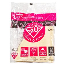 HARIO 好璃奧 V60 01濾紙, 原色, 100入, 1包