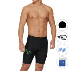 quaro 男士大尺碼五分室內泳褲 + 泳帽 + 泳鏡 + 耳塞 + 收納袋組合 ILM526S