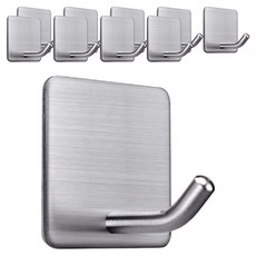 LivingHomeDetail 不鏽鋼黏貼式魔術掛鉤 LHD-036, 10個, 銀色