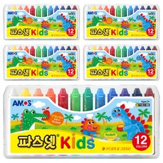 AMOS 阿摩司 Fasnet兒童蠟筆, 5個, 12色