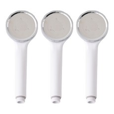 퓨어셀 강력 수압상승 욕실 샤워기 헤드, 3개, 무광 화이트