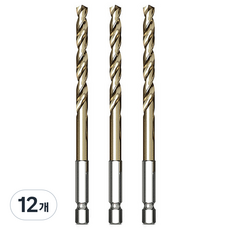 공구엔 코발트 드릴비트 육각 임팩 스텐기리 2.5mm, 12개