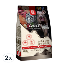 BEST 倍思特 無穀全齡犬糧-多種魚 400g｜全齡犬適用 多種魚類提供豐富營養 無穀配方呵護腸胃, 2包
