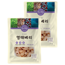 후코홀릭 강아지 건조 간식, 혼합맛(명태/블루베리), 100g, 2개
