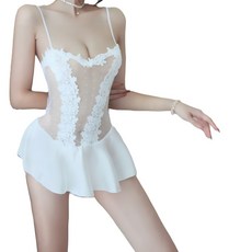 情趣專家 綁帶鏤空性感薄紗情趣睡裙 1004