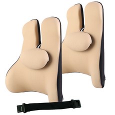 삼에스 7도 메모리폼 허리쿠션 688MS 2p + 추가 연결 밴드, 베이지, 1개