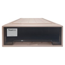 大容量抽屜式儲物箱 強化PP材質 多層疊加, 杏色茶透, 1個