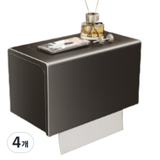 Barom Mall 免鑽孔簡約衛生紙架 20.5 x 12 x 12 cm, 4個, 黑色