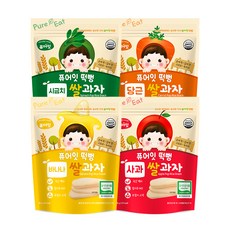 Pure Eat 綜合米餅 A款 4包組, 菠菜口味+胡蘿蔔口味+蘋果口味+香蕉口味, 1組