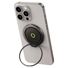 베이스어스 360°회전 아연 합금 마그네틱 휴대폰링 그립톡 거치대, 클러스터 블랙, 1개