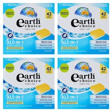 Earth Choice植萃多效合一洗碗機洗碗錠, 42顆, 檸檬香味, 去除頑固食物殘渣, 672g, 4盒