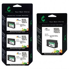 GREENRHINO 綠犀牛 兼容環保墨水匣4件組 HP OfficeJet Pro 251dw/276dw適用 NO.950XL + 951XL CN045AA-CN048AA, 黑色 + 藍色 + 紅色, 1套