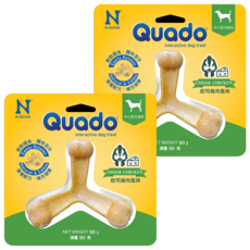 QUADO 立體潔牙骨 起司雞肉風味, 適用中小型的犬隻, 50g, 2個