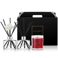 cocodor 珂珂朵爾 香薰+蠟燭禮盒C號, 擴香器 (April Fresh, Little Forest), 蠟燭 (Black Cherry)