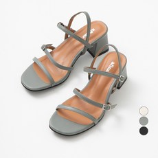 afinar 素色細帶釦飾粗跟涼鞋, 綠色, 235mm