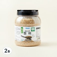 유기농 씻어나온 현미, 2.2kg, 2통