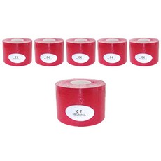 뽀마 스포츠테이프 5 cm x 5 m 레드, 6개입, 1개