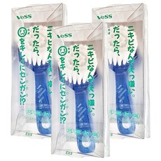 日本VESS 洗臉刷 F-502BL 柔軟刷毛深層清潔毛孔 溫和去除老廢角質, 藍色, 3支