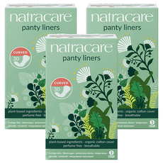 natracare 英國奈卡 衛生護墊, 30片, 3盒, 曲線型(16cm)