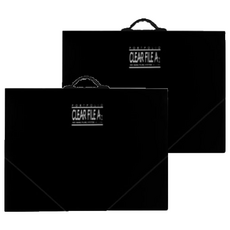 A2 透明文件夾 20頁, 黑色, 2個