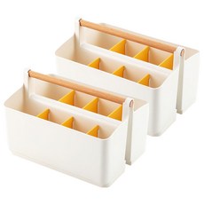윰스 대용량 마카펜 연필꽂이 8칸 다용도 데스크 정리함, 옐로우, 2개