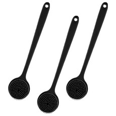 Livemore 低刺激雙面軟毛身體刷, 黑色, 3個, 1入