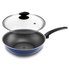 Balunfini IH電磁爐宮廷炒鍋 + 玻璃鍋蓋套組, 1套, 30cm