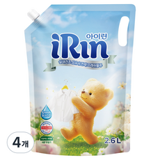 아이린 실내건조 섬유유연제 프레쉬블루 리필, 4개, 2.6L